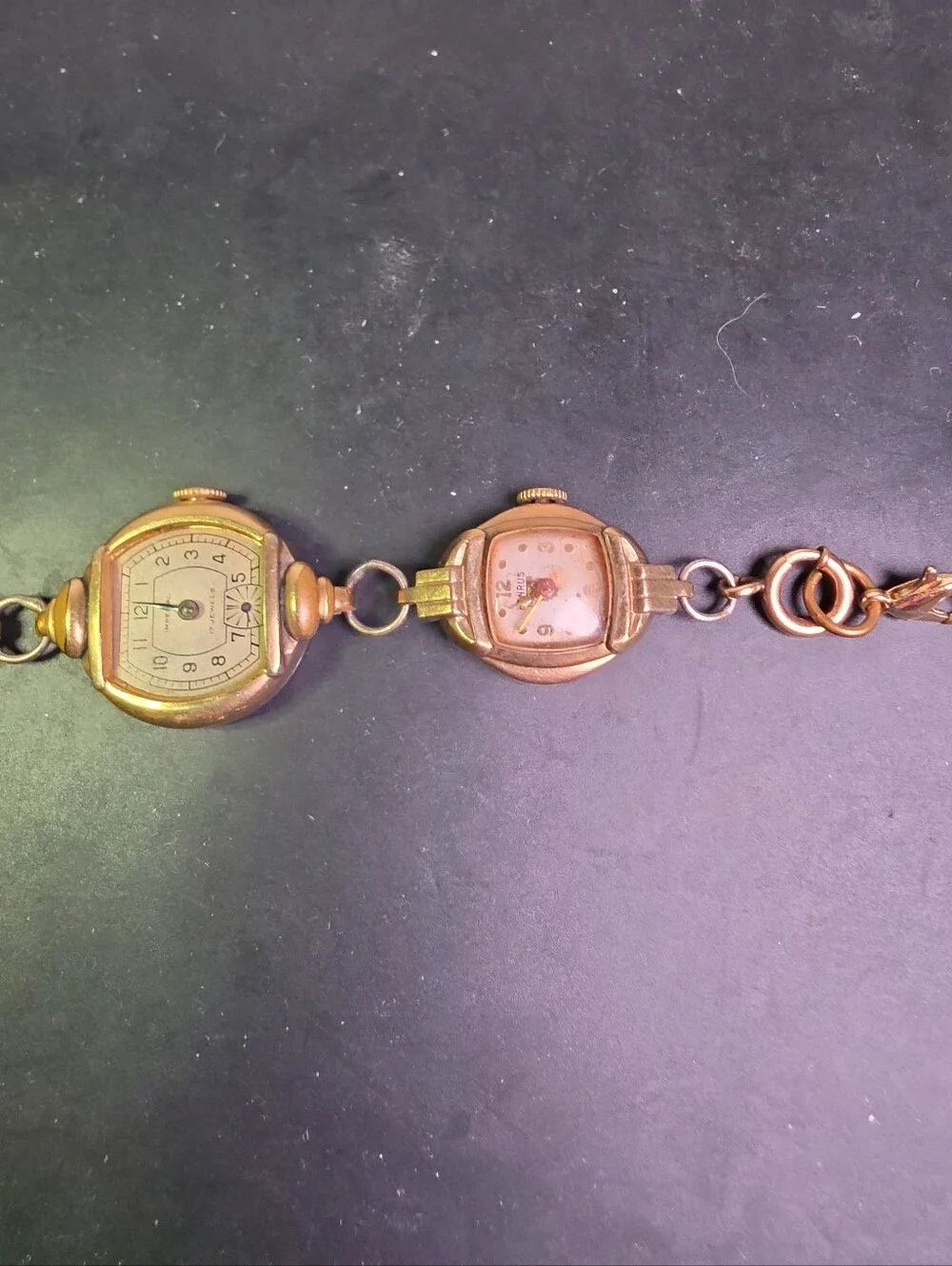 Vintage Women's Gold-Tone Multi-Face Bracelet Watch Faces